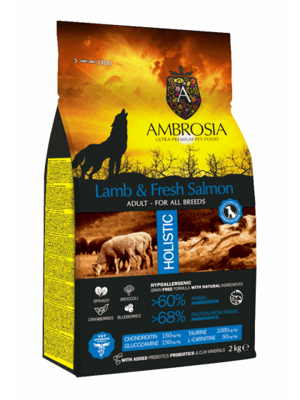 AMBROSIA GRAIN FREE ADULT LAMB & SALMON  | petwithlove.gr